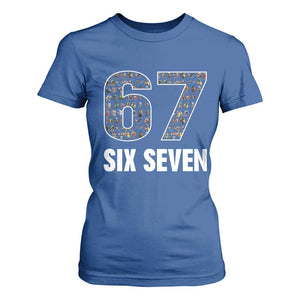 Funny 67 Six Seven Italian Brainrot Gen Alpha Meme T Shirt For Women TS11 Royal Blue Print Your Wear