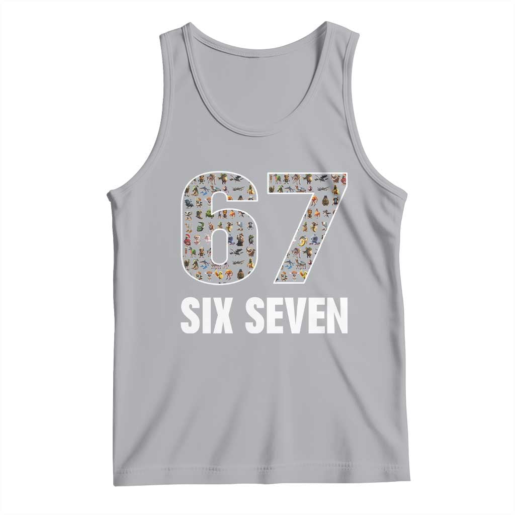 Funny 67 Six Seven Italian Brainrot Gen Alpha Meme Tank Top TS11 Athletic Heather Print Your Wear
