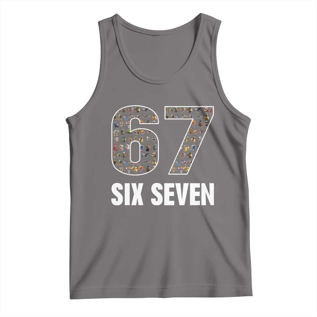 Funny 67 Six Seven Italian Brainrot Gen Alpha Meme Tank Top TS11 Deep Heather Print Your Wear