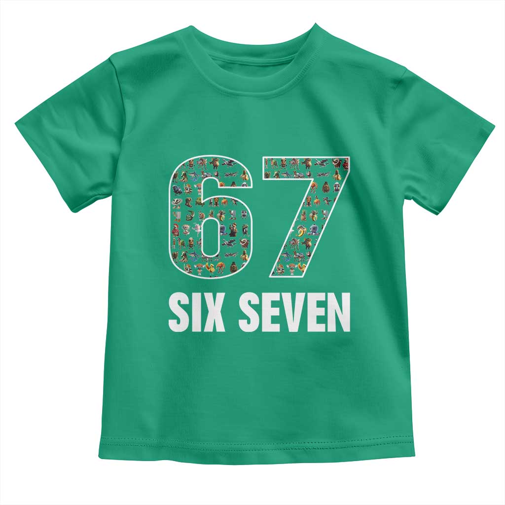 Funny 67 Six Seven Italian Brainrot Gen Alpha Meme Toddler T Shirt TS11 Irish Green Print Your Wear