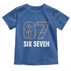 Funny 67 Six Seven Italian Brainrot Gen Alpha Meme Toddler T Shirt TS11 Royal Blue Print Your Wear