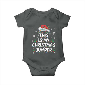 Funny British Christmas Baby Onesie This Is My Christmas Jumper TS11 Dark Heather Print Your Wear