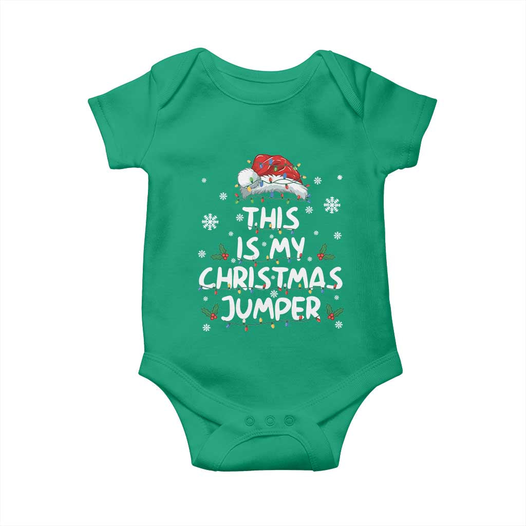 Funny British Christmas Baby Onesie This Is My Christmas Jumper TS11 Irish Green Print Your Wear
