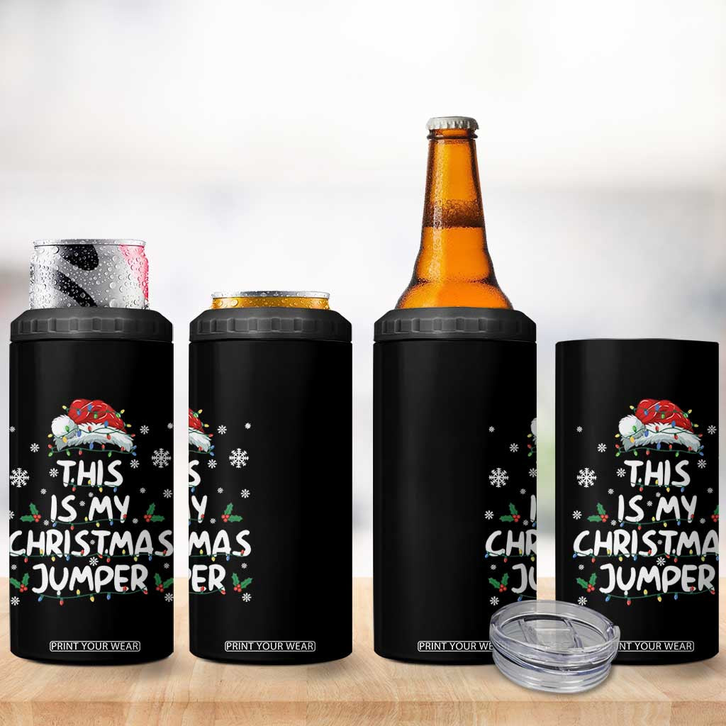 Funny British Christmas 4 in 1 Can Cooler Tumbler This Is My Christmas Jumper TS11 Print Your Wear