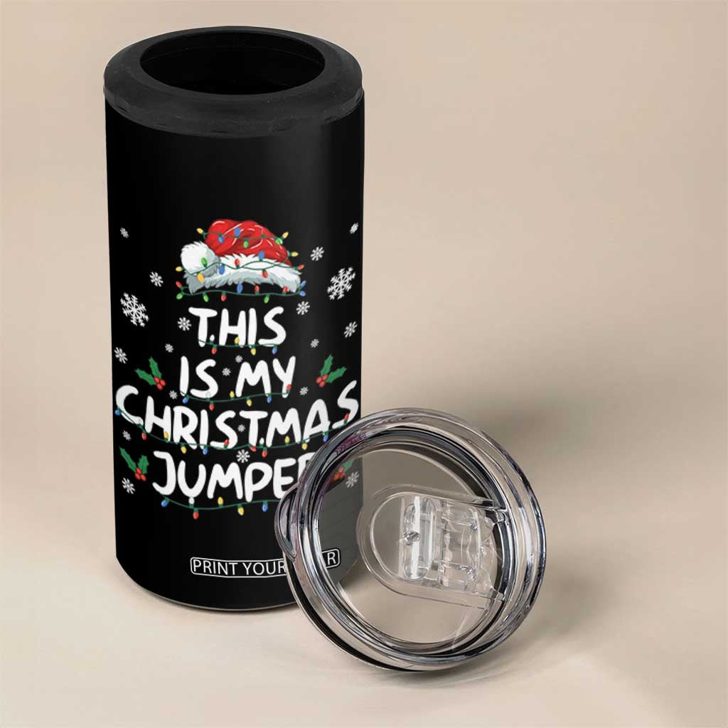 Funny British Christmas 4 in 1 Can Cooler Tumbler This Is My Christmas Jumper TS11 Print Your Wear