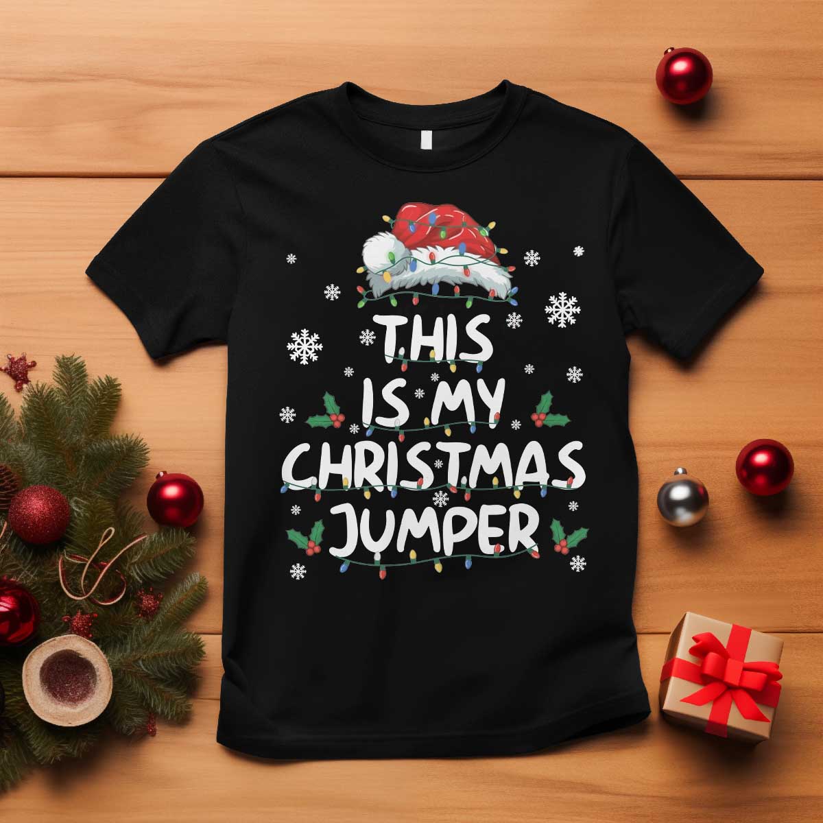 Funny British Christmas T Shirt This Is My Christmas Jumper TS11 Black Print Your Wear