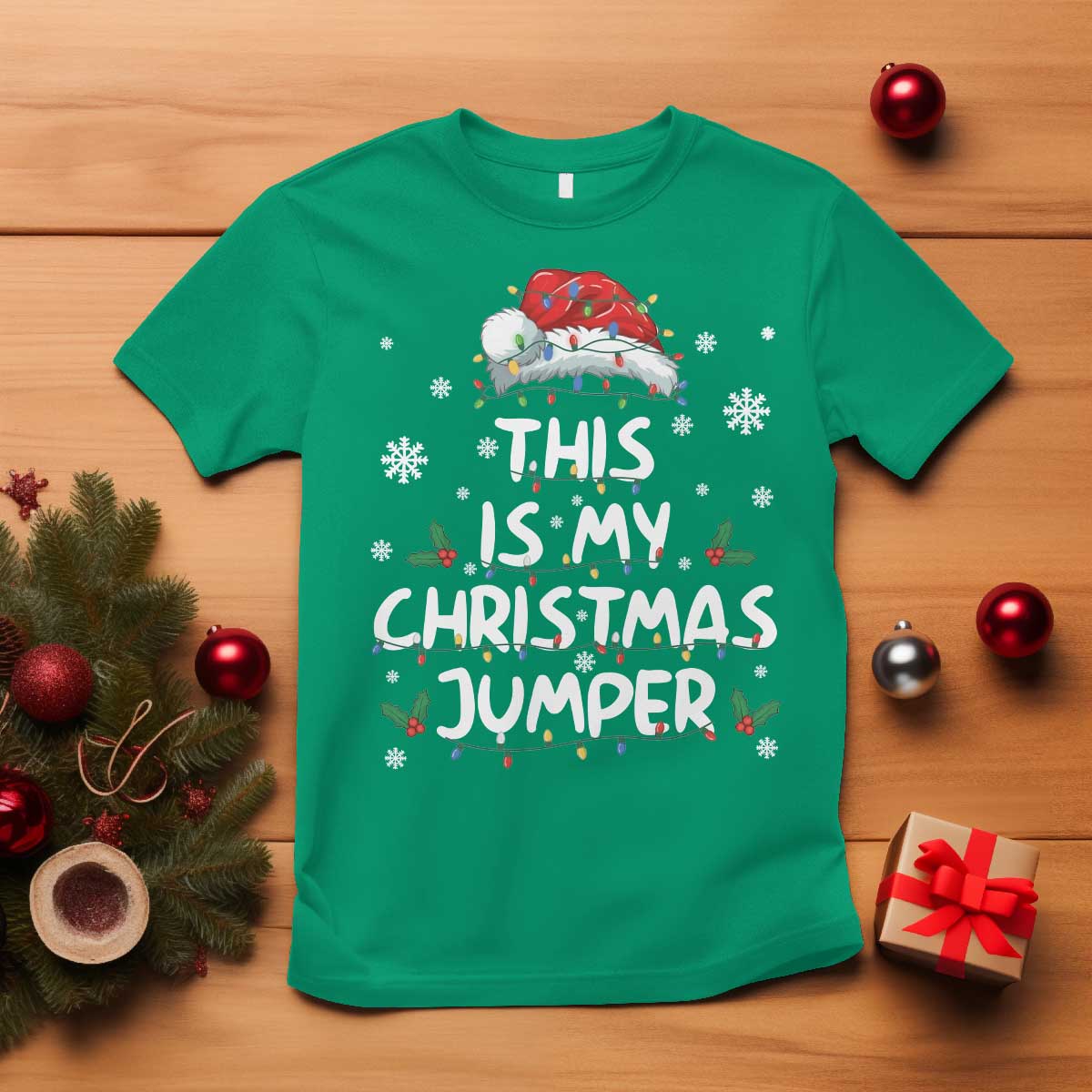 Funny British Christmas T Shirt This Is My Christmas Jumper TS11 Irish Green Print Your Wear