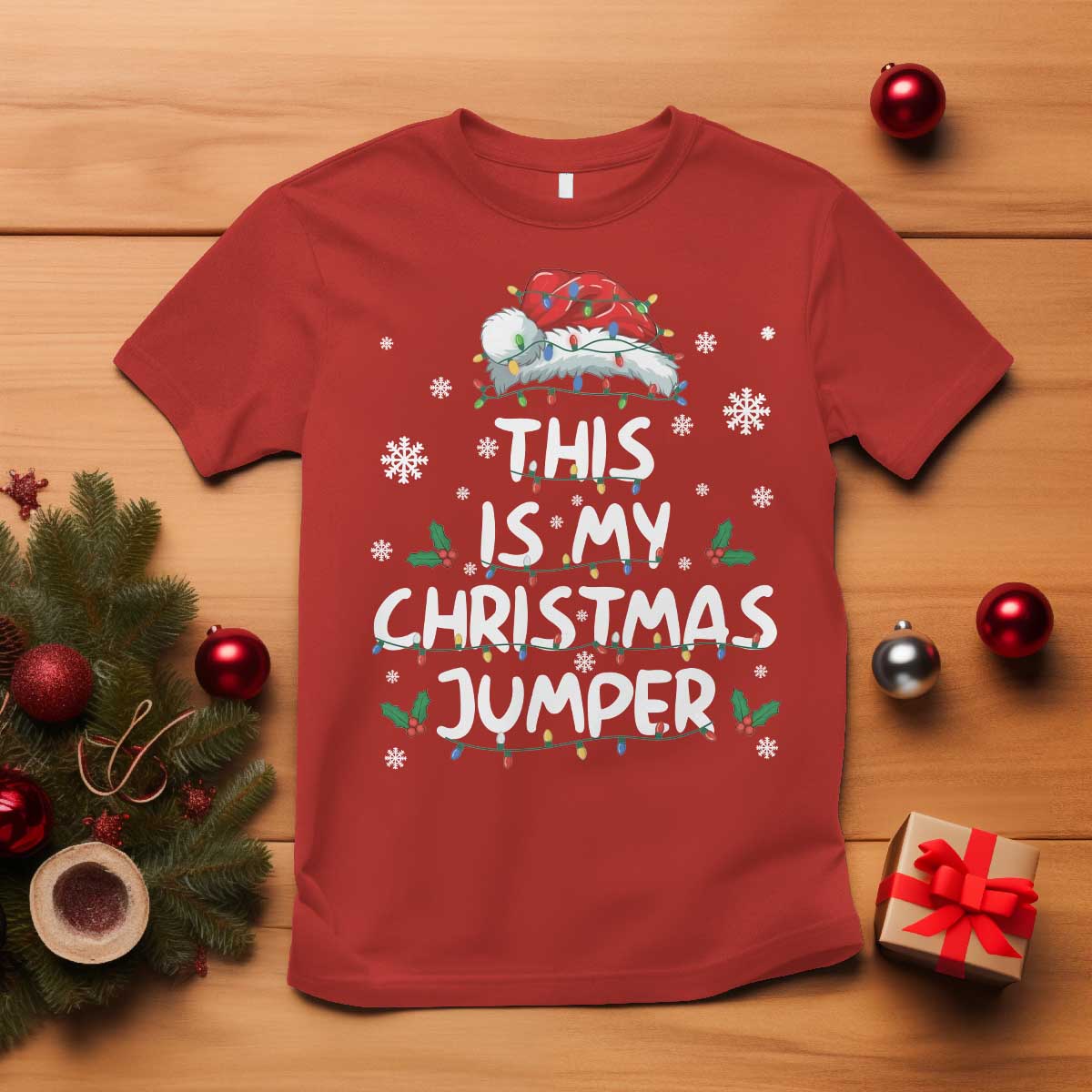 Funny British Christmas T Shirt This Is My Christmas Jumper TS11 Red Print Your Wear