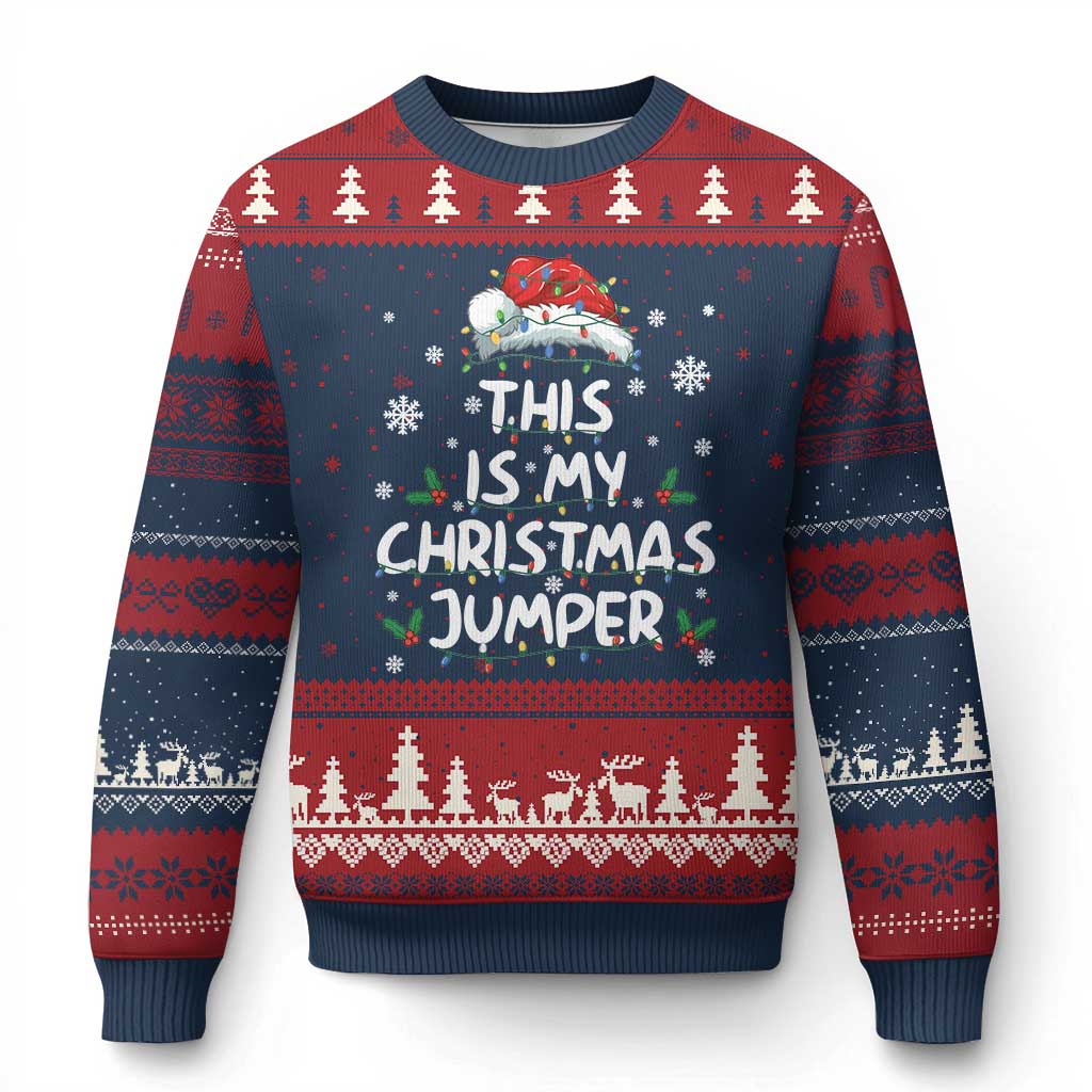 Funny British Xmas Ugly Christmas Sweater This Is My Xmas Jumper TS11 Navy Red Print Your Wear