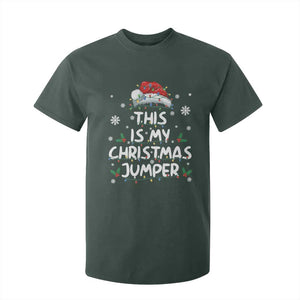 Funny British Christmas T Shirt For Kid This Is My Christmas Jumper TS11 Dark Forest Green Print Your Wear