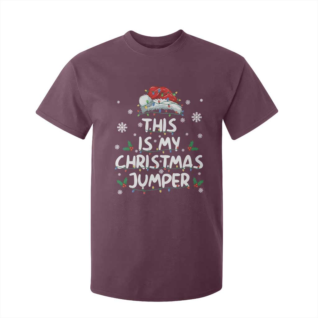 Funny British Christmas T Shirt For Kid This Is My Christmas Jumper TS11 Maroon Print Your Wear