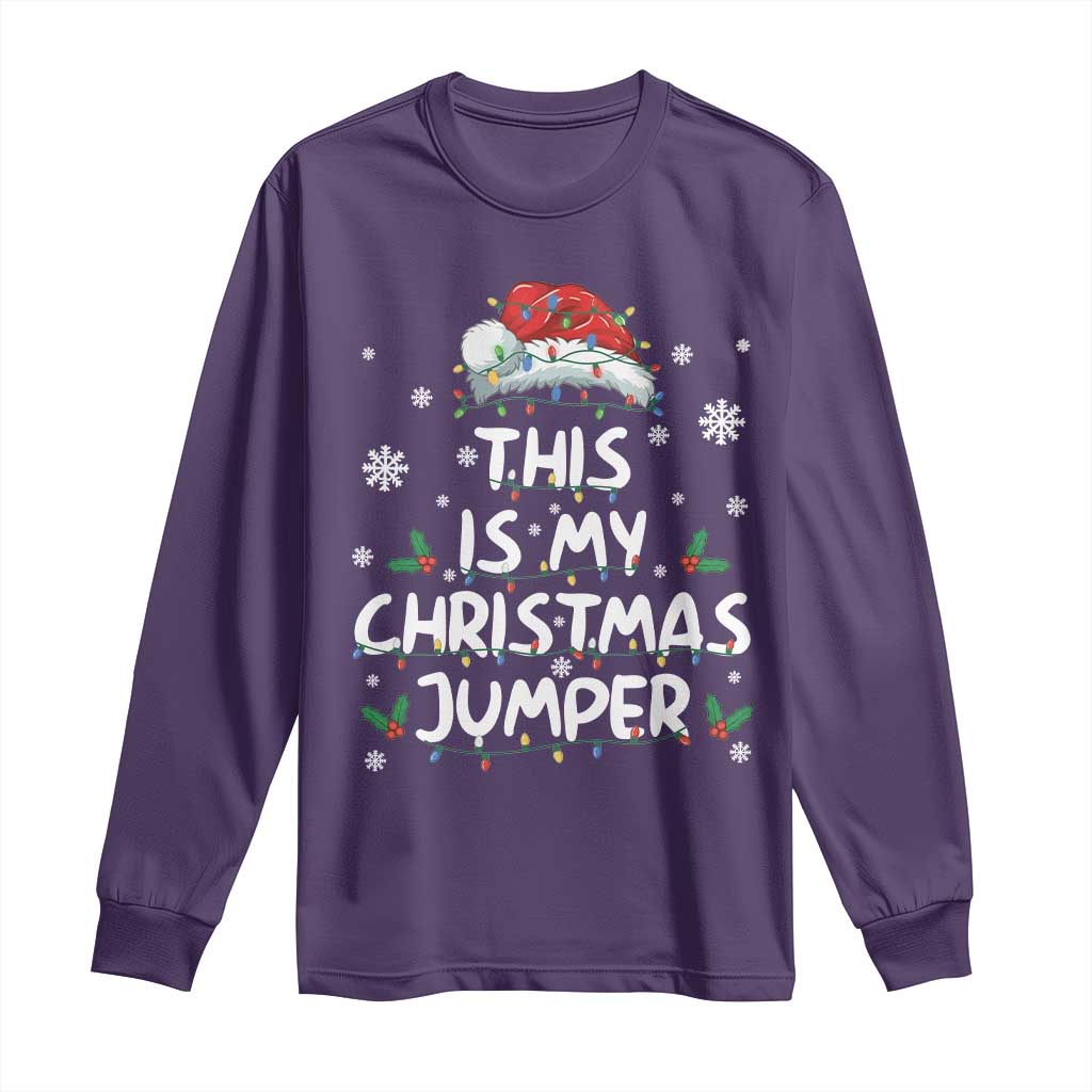 Funny British Christmas Long Sleeve Shirt This Is My Christmas Jumper TS11 Purple Print Your Wear