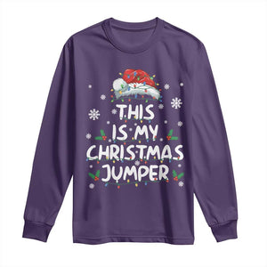 Funny British Christmas Long Sleeve Shirt This Is My Christmas Jumper TS11 Purple Print Your Wear