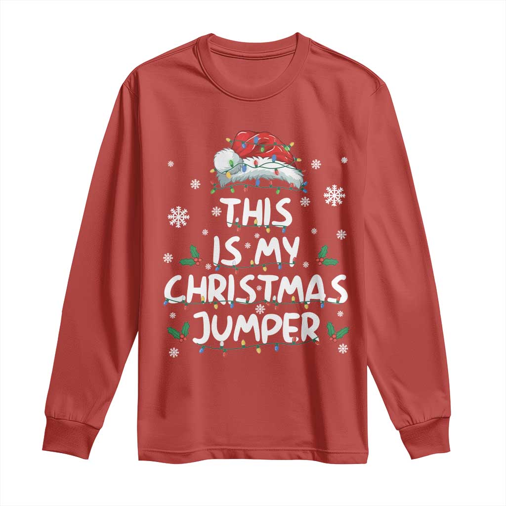 Funny British Christmas Long Sleeve Shirt This Is My Christmas Jumper TS11 Red Print Your Wear