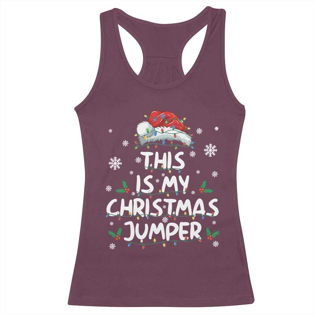 Funny British Christmas Racerback Tank Top This Is My Christmas Jumper TS11 Maroon Print Your Wear