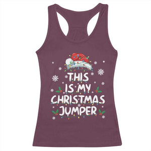 Funny British Christmas Racerback Tank Top This Is My Christmas Jumper TS11 Maroon Print Your Wear