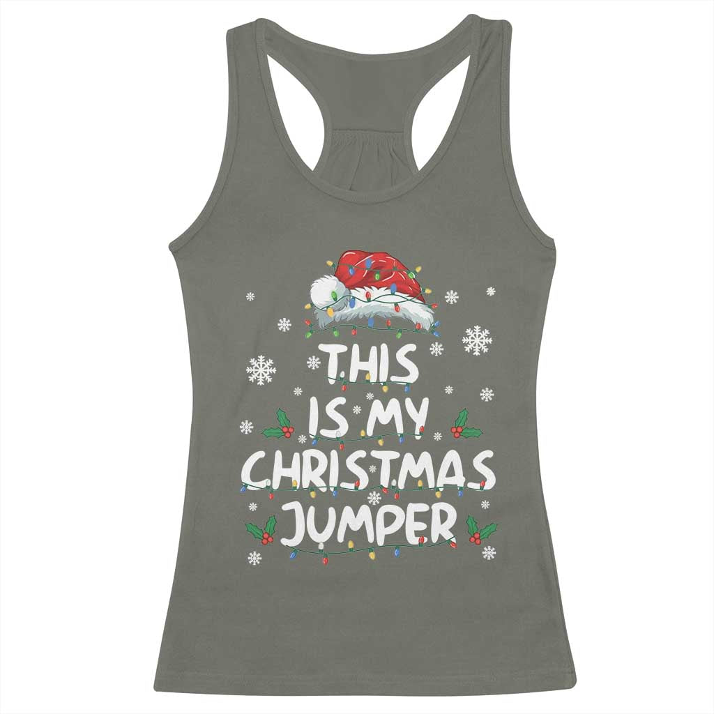 Funny British Christmas Racerback Tank Top This Is My Christmas Jumper TS11 Military Green Print Your Wear
