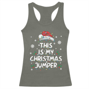Funny British Christmas Racerback Tank Top This Is My Christmas Jumper TS11 Military Green Print Your Wear