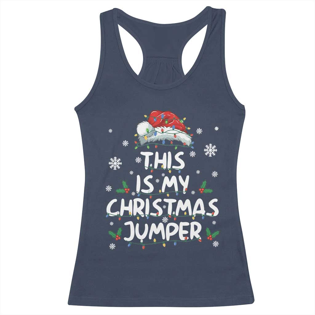 Funny British Christmas Racerback Tank Top This Is My Christmas Jumper TS11 Navy Print Your Wear
