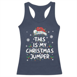 Funny British Christmas Racerback Tank Top This Is My Christmas Jumper TS11 Navy Print Your Wear