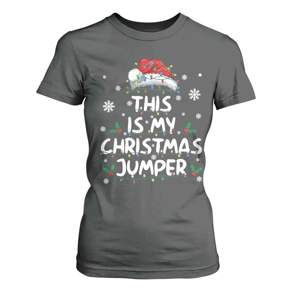Funny British Christmas T Shirt For Women This Is My Christmas Jumper TS11 Dark Heather Print Your Wear