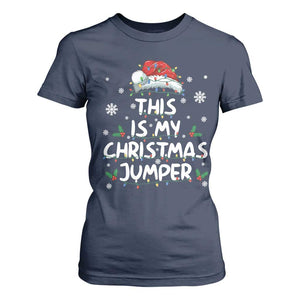 Funny British Christmas T Shirt For Women This Is My Christmas Jumper TS11 Navy Print Your Wear