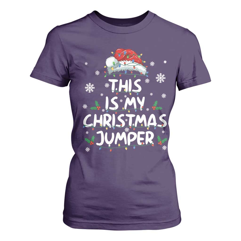 Funny British Christmas T Shirt For Women This Is My Christmas Jumper TS11 Purple Print Your Wear