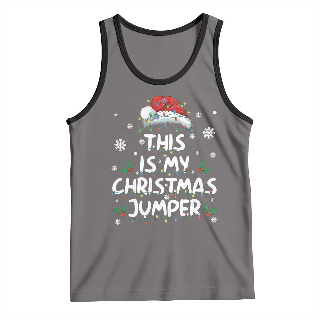 Funny British Christmas Tank Top This Is My Christmas Jumper TS11 Deep Heather Black Print Your Wear