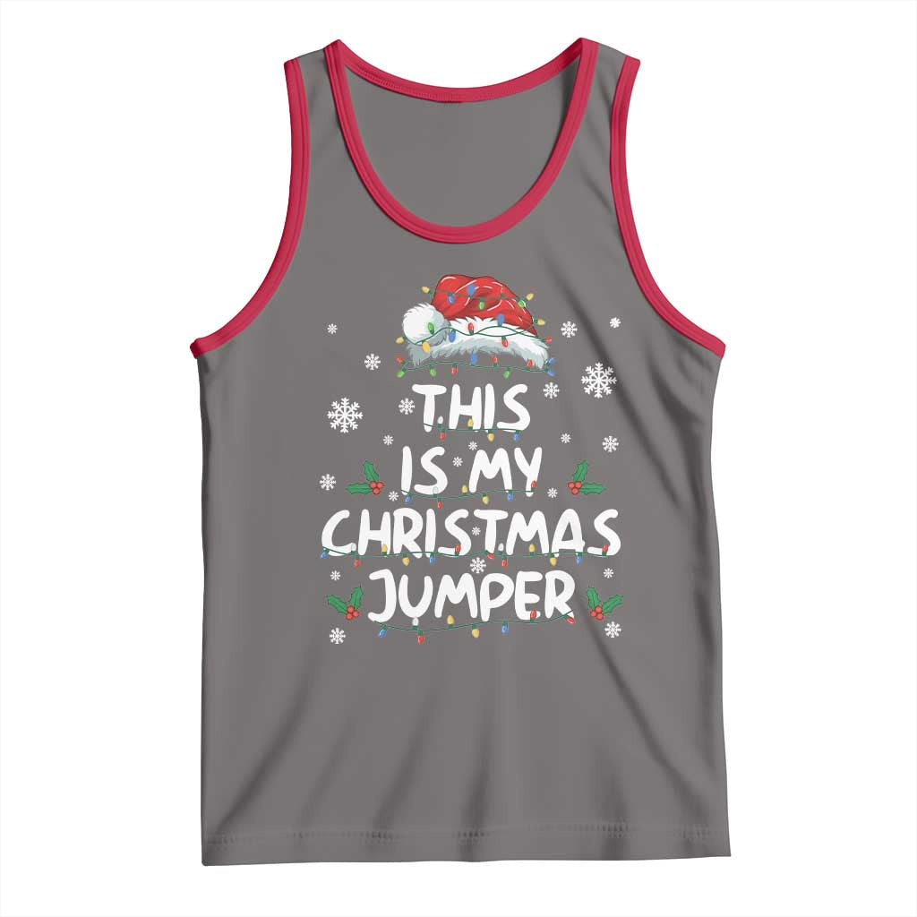 Funny British Christmas Tank Top This Is My Christmas Jumper TS11 Deep Heather Red Print Your Wear