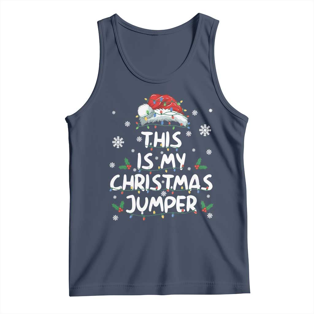 Funny British Christmas Tank Top This Is My Christmas Jumper TS11 Navy Print Your Wear