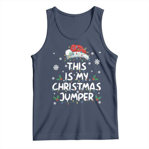 Funny British Christmas Tank Top This Is My Christmas Jumper TS11 Navy Print Your Wear