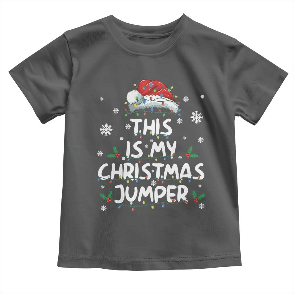 Funny British Christmas Toddler T Shirt This Is My Christmas Jumper TS11 Dark Heather Print Your Wear