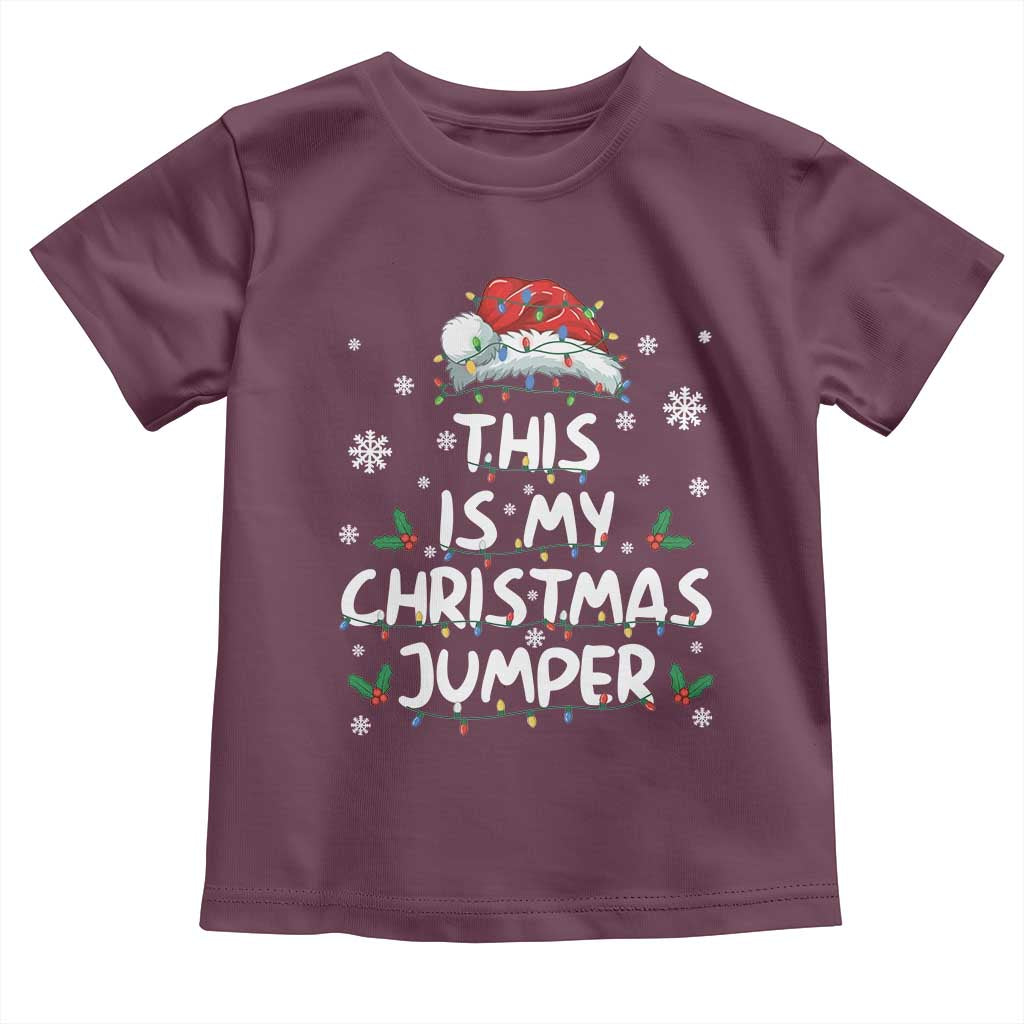 Funny British Christmas Toddler T Shirt This Is My Christmas Jumper TS11 Maroon Print Your Wear