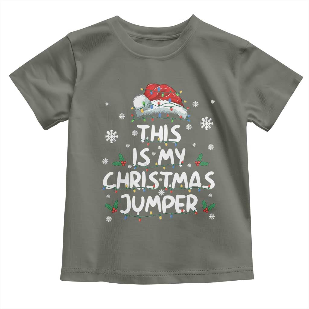Funny British Christmas Toddler T Shirt This Is My Christmas Jumper TS11 Military Green Print Your Wear