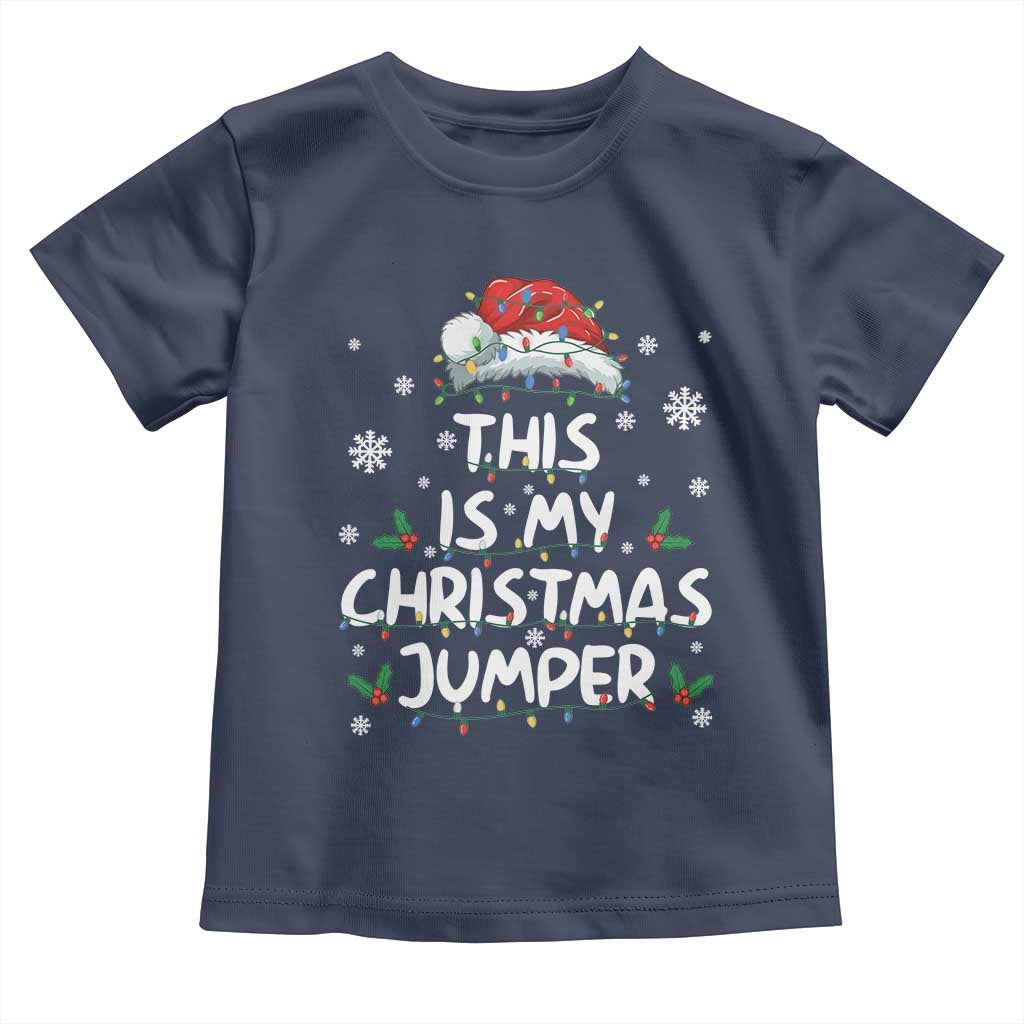 Funny British Christmas Toddler T Shirt This Is My Christmas Jumper TS11 Navy Print Your Wear