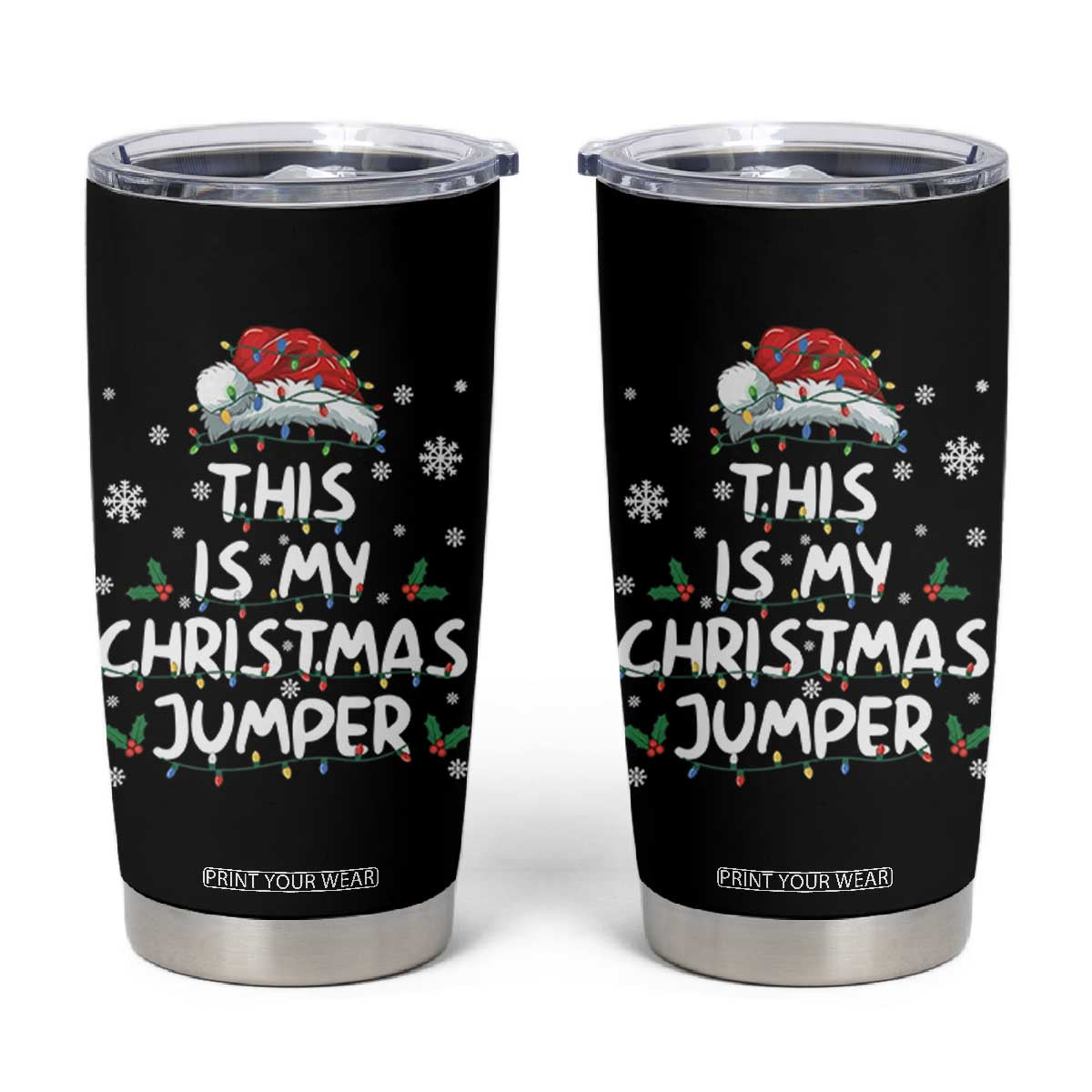 Funny British Christmas Tumbler Cup This Is My Christmas Jumper TS11 Black Print Your Wear
