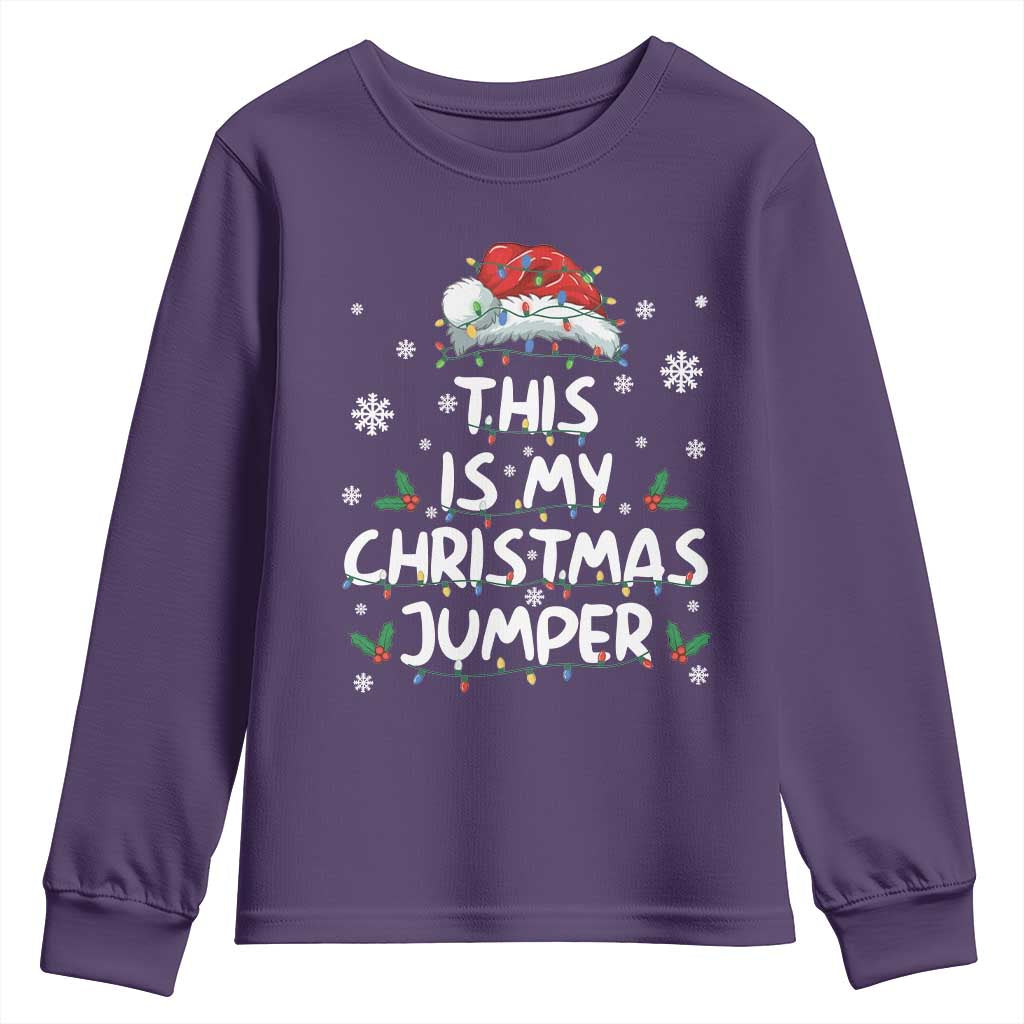 Funny British Christmas Youth Sweatshirt This Is My Christmas Jumper TS11 Purple Print Your Wear