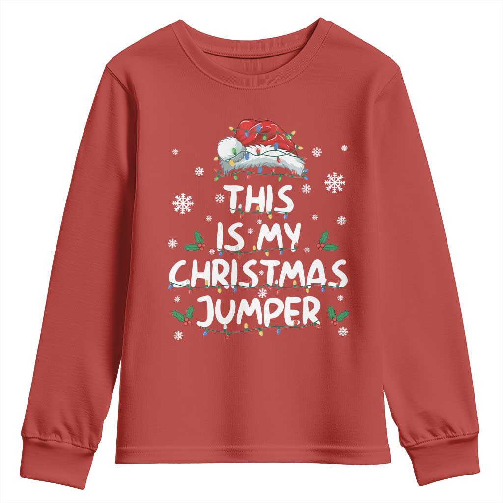 Funny British Christmas Youth Sweatshirt This Is My Christmas Jumper TS11 Red Print Your Wear