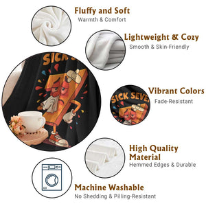 Funny Sick Seven 67 Meme Throw Blanket Six Seven Wordplay TS11 Print Your Wear