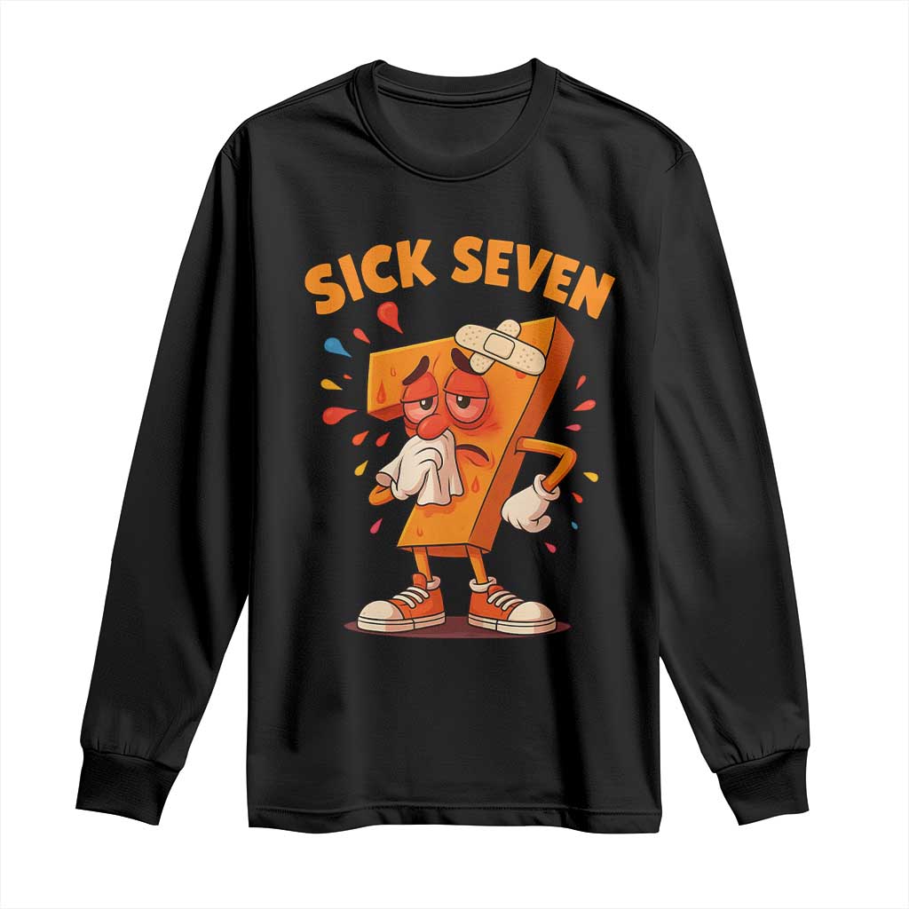 Funny Sick Seven 67 Meme Long Sleeve Shirt Six Seven Wordplay TS11 Black Print Your Wear