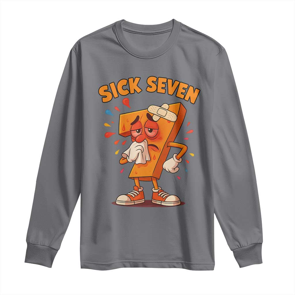 Funny Sick Seven 67 Meme Long Sleeve Shirt Six Seven Wordplay TS11 Charcoal Print Your Wear