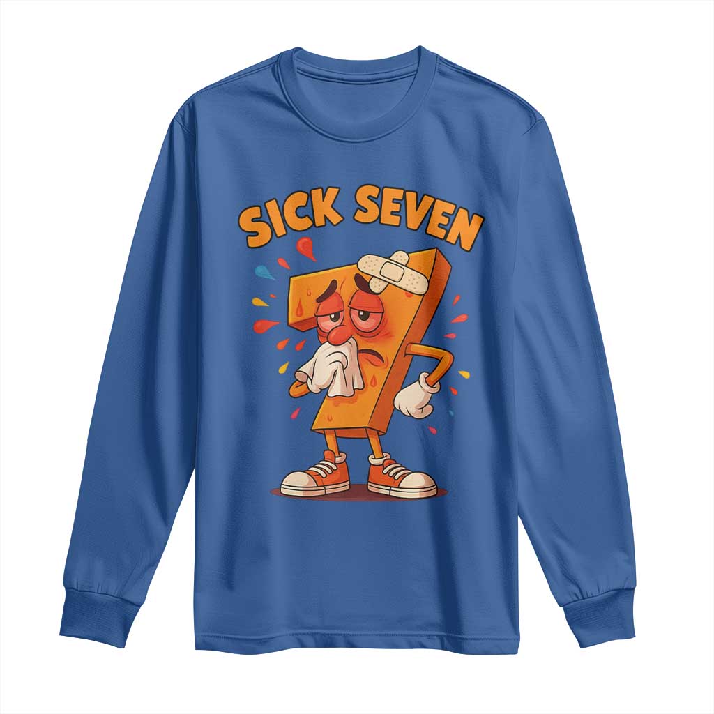 Funny Sick Seven 67 Meme Long Sleeve Shirt Six Seven Wordplay TS11 Royal Blue Print Your Wear