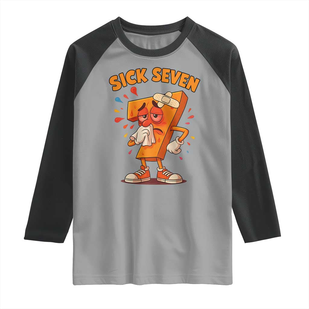 Funny Sick Seven 67 Meme Raglan Shirt Six Seven Wordplay TS11 Sport Gray Black Print Your Wear