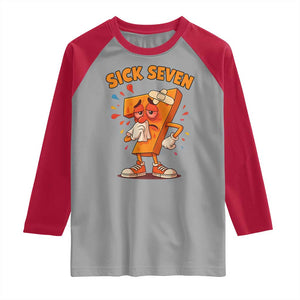 Funny Sick Seven 67 Meme Raglan Shirt Six Seven Wordplay TS11 Sport Gray Red Print Your Wear