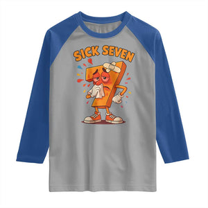 Funny Sick Seven 67 Meme Raglan Shirt Six Seven Wordplay TS11 Sport Gray Royal Print Your Wear
