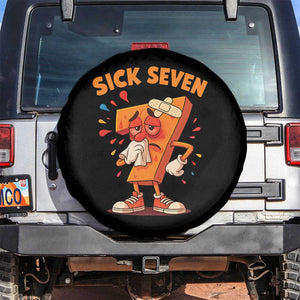 Funny Sick Seven 67 Meme Spare Tire Cover Six Seven Wordplay TS11 No hole Black Print Your Wear