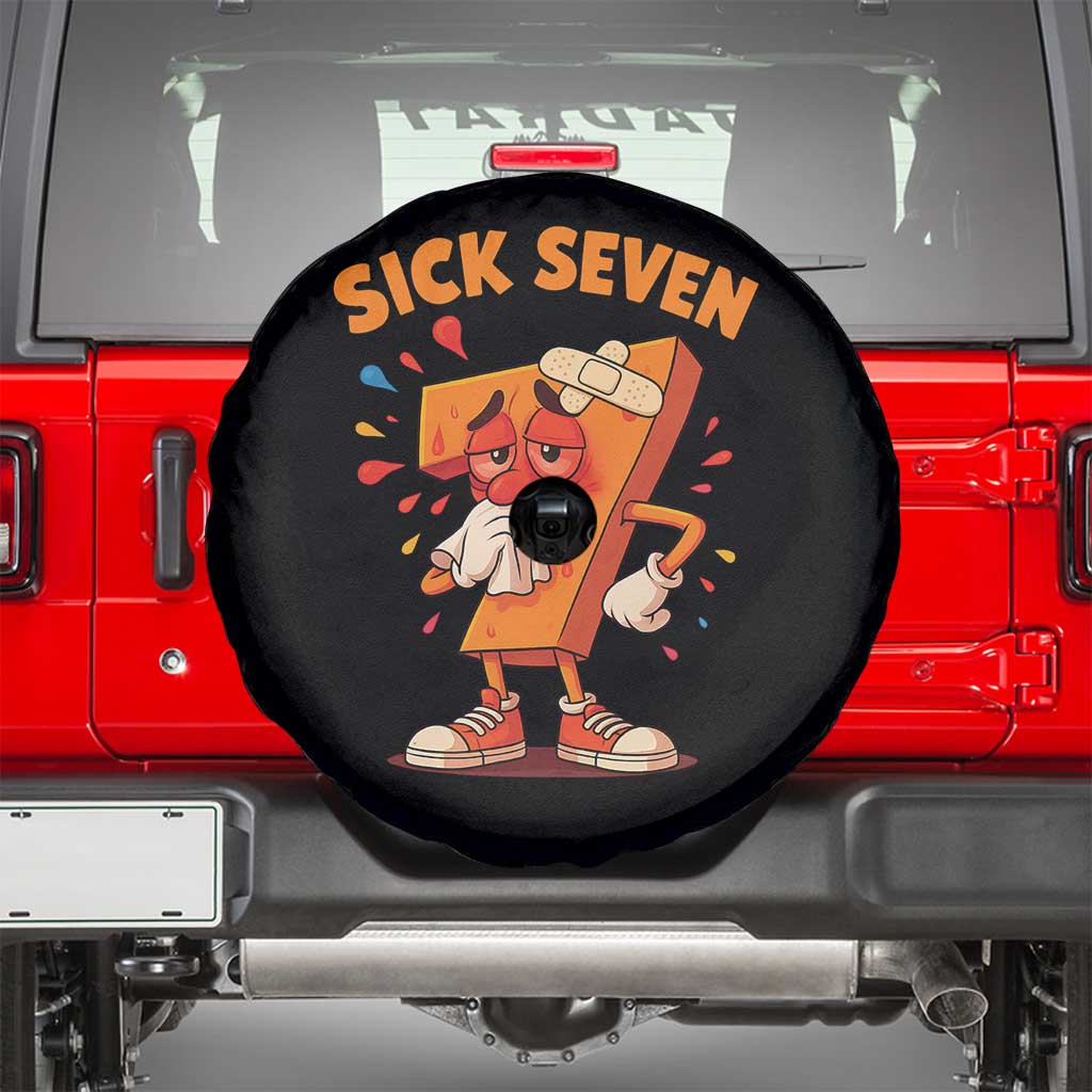 Funny Sick Seven 67 Meme Spare Tire Cover Six Seven Wordplay TS11 Black Print Your Wear