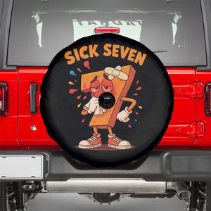 Funny Sick Seven 67 Meme Spare Tire Cover Six Seven Wordplay TS11 Black Print Your Wear