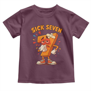 Funny Sick Seven 67 Meme Toddler T Shirt Six Seven Wordplay TS11 Maroon Print Your Wear