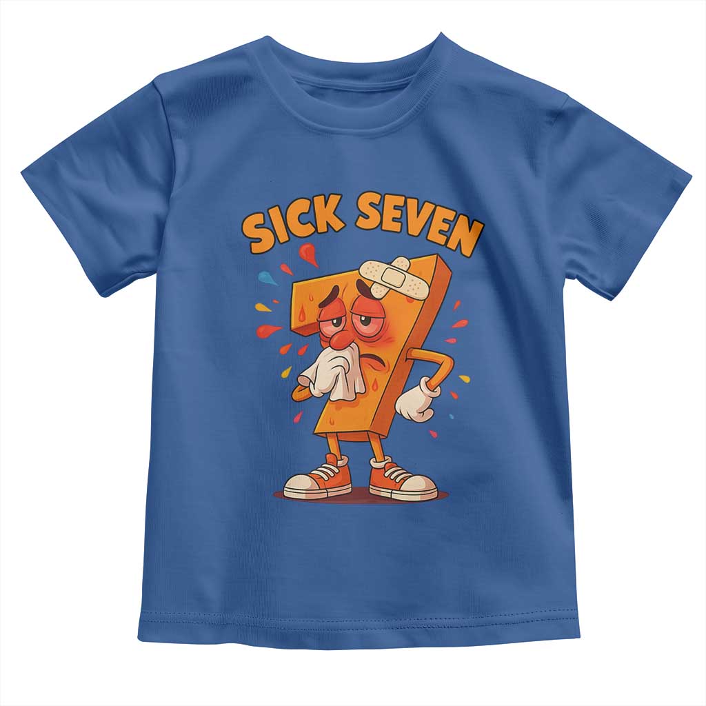 Funny Sick Seven 67 Meme Toddler T Shirt Six Seven Wordplay TS11 Royal Blue Print Your Wear